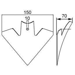 SOC VIBRO TRIANGLE 150X4 TYPE K44