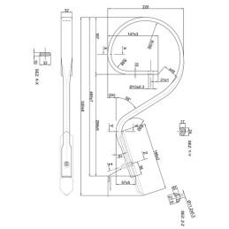 DENT VIBROCULTEUR DROITE 32X10 DEGAGEMENT 350 MM SOC 35X6 GERMINATOR