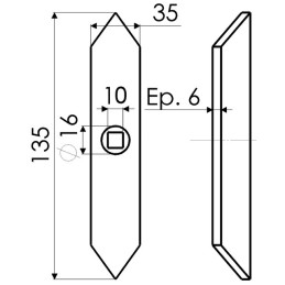 SOC VIBRO DROIT REVERSIBLE 35X6X135