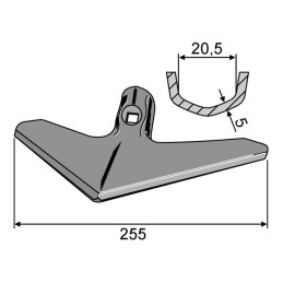 SOC TRIANGULAIRE 255X5 TYPE LEMKEN KOMPAKTOR