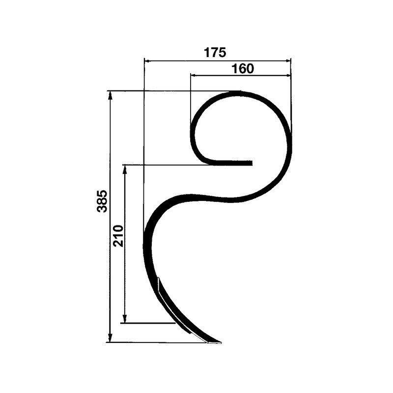 DENT VIBROCULTEUR 25X8 DEGAGEMENT 210 MM SOC 35X5X135