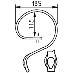 RENFORT DENT VIBROCULTEUR 32X10 AVEC ŒILLETON