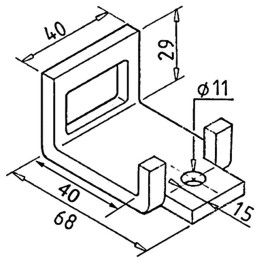 BRIDE POUR DENT 25X8 CHASSIS 40X9