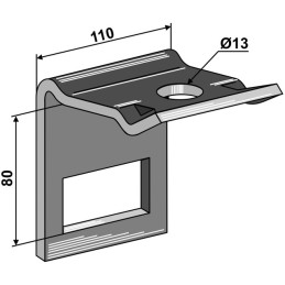 BRIDE DE DENT 80X10 CHASSIS 70X70