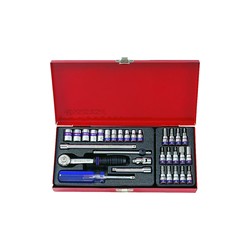 Coffret de douilles métriques et accessoires 1/4" - 31 pièces