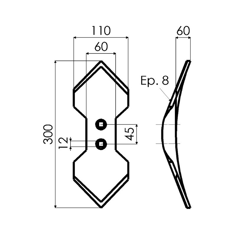 SOC REVERSIBLE TYPE VIBROFLEX 110X8X300