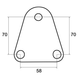 BRIDE DE DENT 45X12 POUR CHASSIS 50X50 PLAQUE 3 TROUS