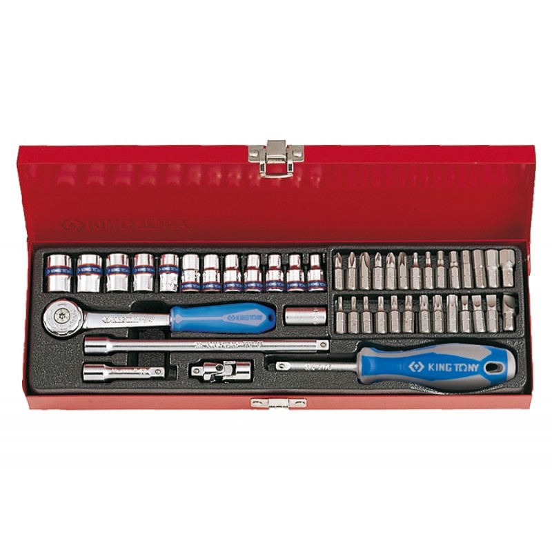 Coffret de douilles métriques et accessoires 1/4" - 45 pièces