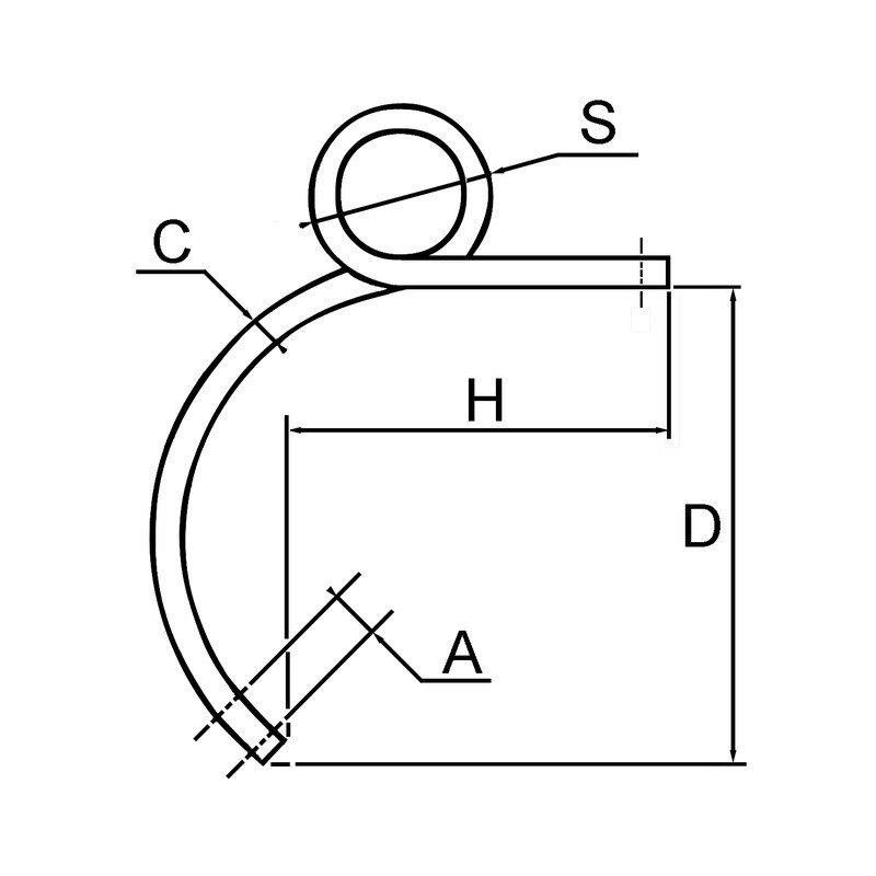 DENT DOUBLE SPIRE DROITE 35X35 GD 600MM