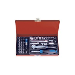 Coffret de douilles métriques et accessoires 1/4" - 51 pièces