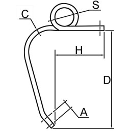 DENT DOUBLE SPIRE DROITE 35X35 TGD 645MM