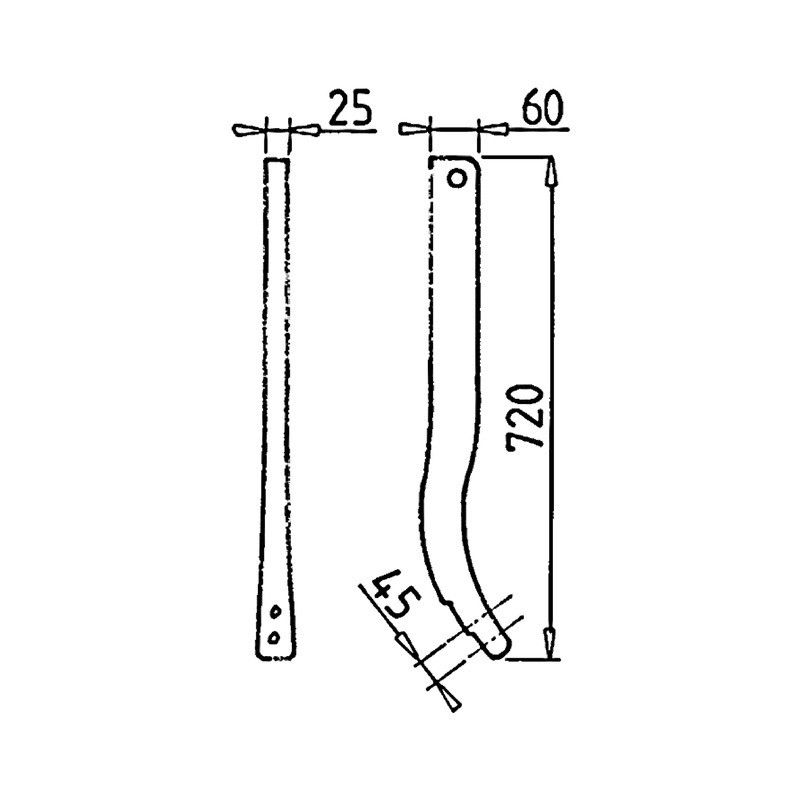 DENT D'EXTIRPATEUR  60X25 EA SOC 45