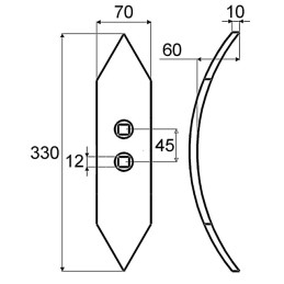 SOC REVERSIBLE 70X10X330 EA 45 TYPE BONNEL 13100007