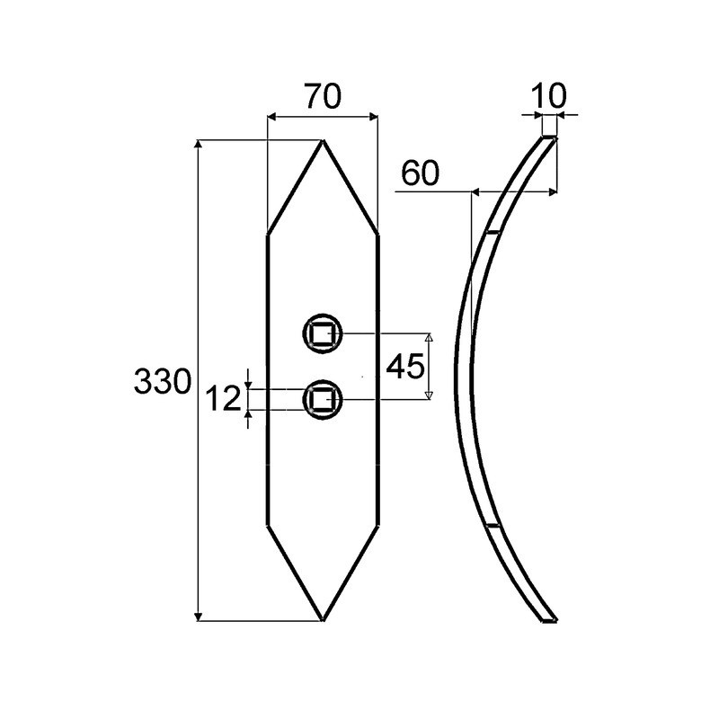 SOC REVERSIBLE 70X10X330 EA 45 TYPE BONNEL 13100007