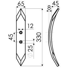 SOC REVERSIBLE 65X8X330 EA45 D13