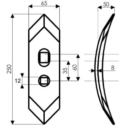 SOC REVERSIBLE 65x8x250 EA 35/60 T12