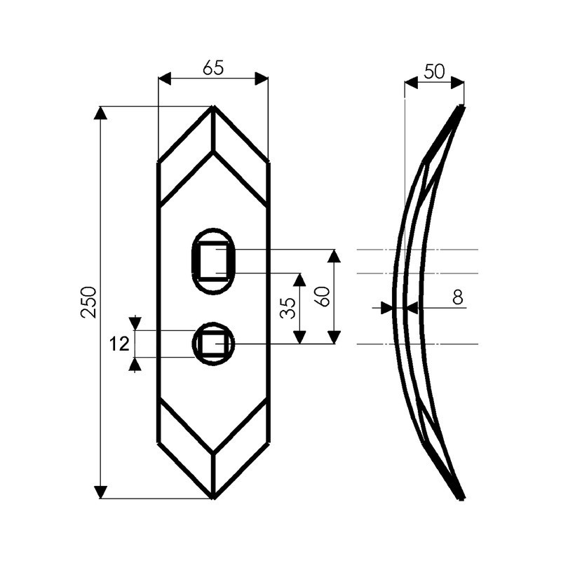 SOC REVERSIBLE 65x8x250 EA 35/60 T12
