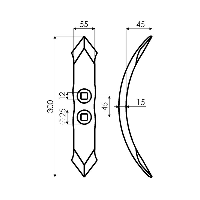 SOC REVERSIBLE 55X15X300 EA 45