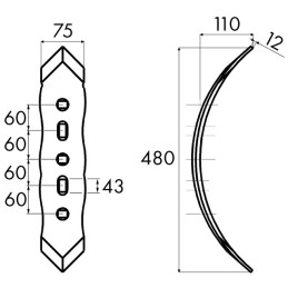 SOC REVERSIBLE 75X12X480 EA 45/75