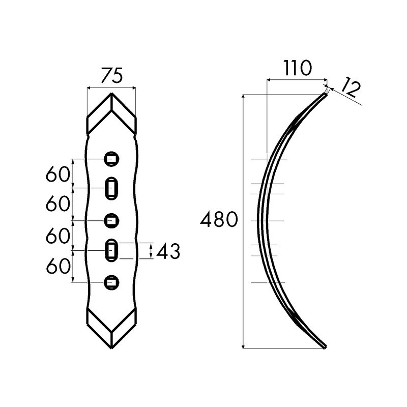 SOC REVERSIBLE 75X12X480 EA 45/75