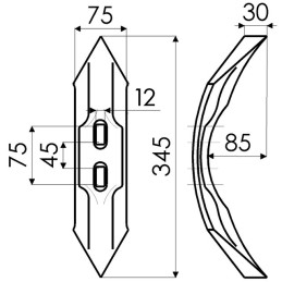 SOC REVERSIBLE 75X12/20X345 EA45/75 BELLOTA 1535-BCNA
