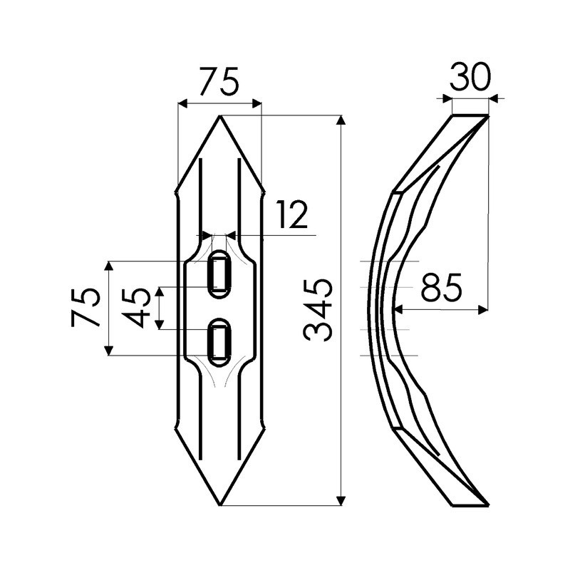 SOC REVERSIBLE 75X12/20X345 EA45/75 BELLOTA 1535-BCNA