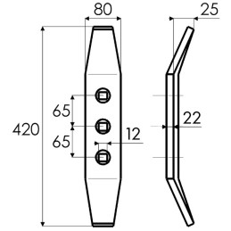 SOC REVERSIBLE 80X16/22X420 EA 65 3T TYPE JUMBO