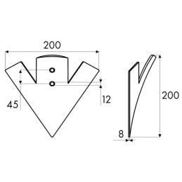 SOC TRIANGLE 200X8X200 EA45 T12
