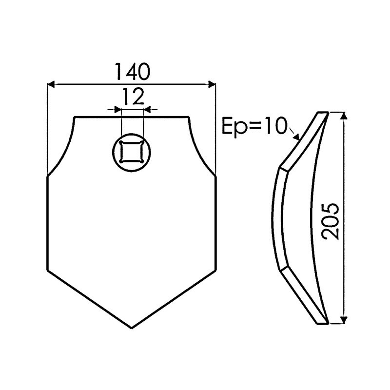 POINTE EPAISSEUR 10 MM TYPE RAZOL-VOGEL