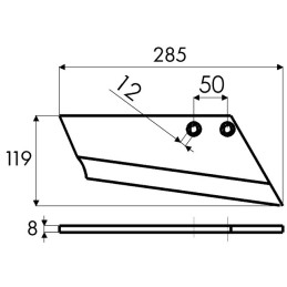 SOC A AILE DROITE 8 MM EA 50 T 12 119X285