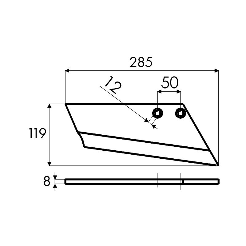 SOC A AILE GAUCHE 8 MM EA 50 T 12 119X285