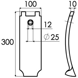 DEFLECTEUR 100x10 MM TROU 13 MM