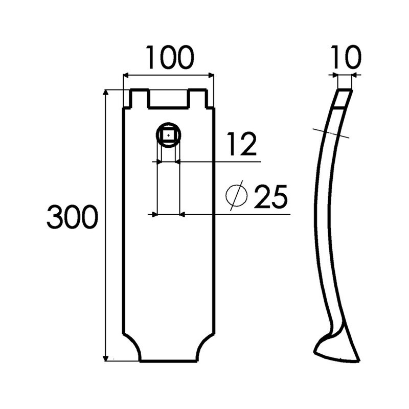 DEFLECTEUR 100x10 MM TROU 13 MM