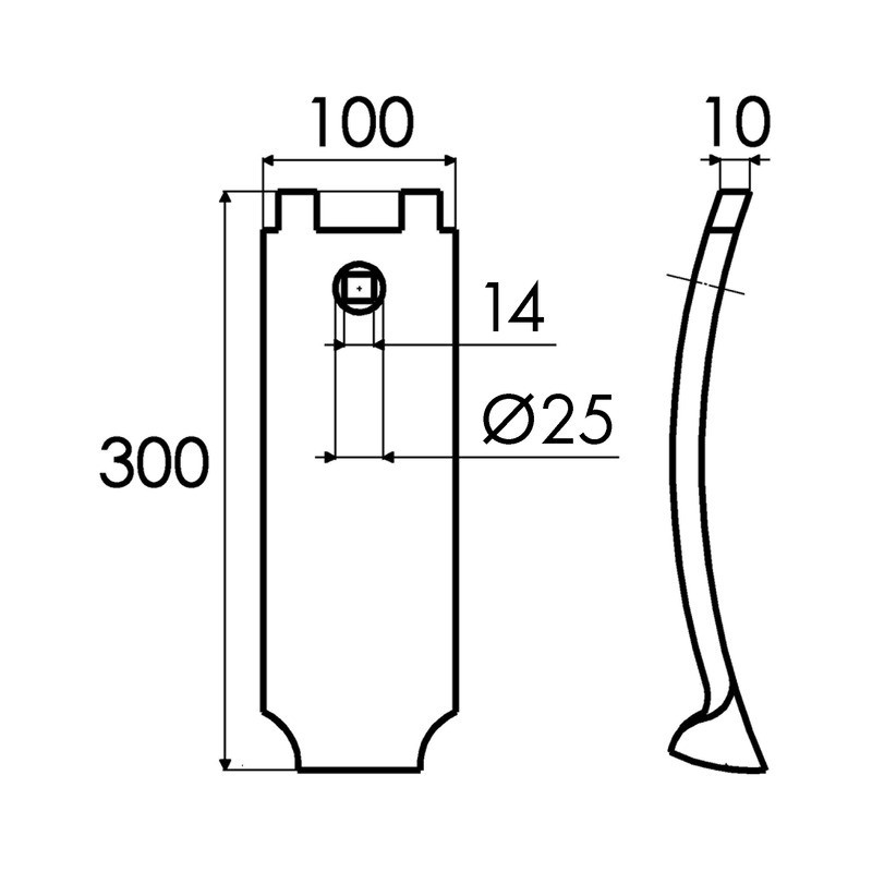 DEFLECTEUR 100x10 MM TROU 15 MM