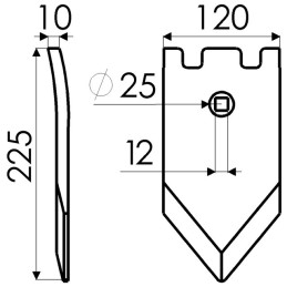 POINTE 10 MM TROU 12 MM 120X215 TYPE GOIZIN/QUIVOGNE