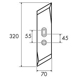 SOC REVERSIBLE VRILLE "SYSTEM SOLBJERG" 70X10X320 DROIT EA45/55