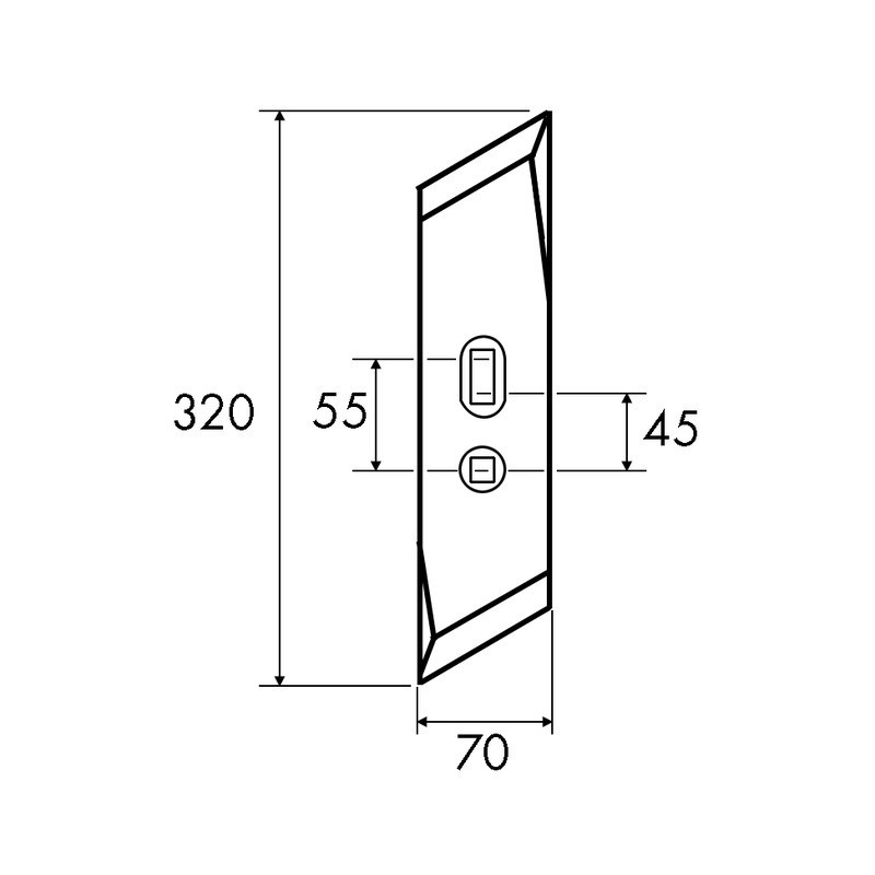SOC REVERSIBLE VRILLE "SYSTEM SOLBJERG" 70X10X320 GAUCHE EA45/55