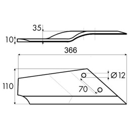 SOC AILE GAUCHE COUDE 366X10 3374421 TYPE LEMKEN