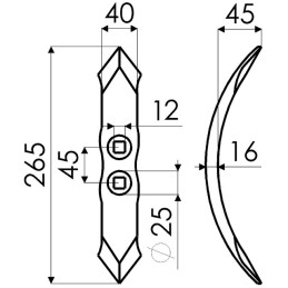 SOC REVERSIBLE 40X16X265 EA45