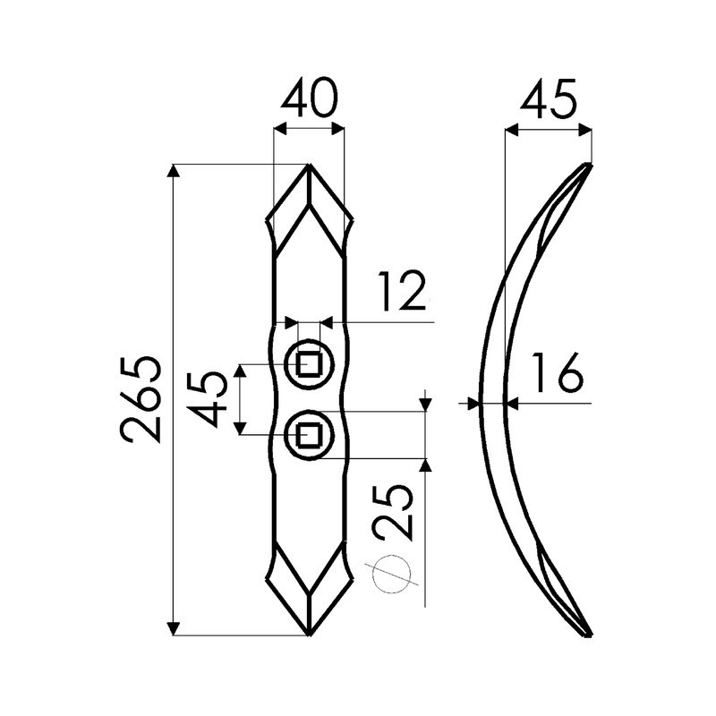 SOC REVERSIBLE 40X16X265 EA45
