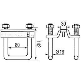 BRIDE 1 PLAQUE DENT 30X30 CHASSIS 80X80 M16