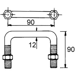 BRIDE NUE 12 MM LG 61 MM PEINTE POUR BATI 50X50 SPECIAL CANADIEN