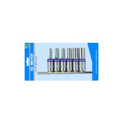 Jeu de douilles 3/8" TORX sur rail - 6 pièces