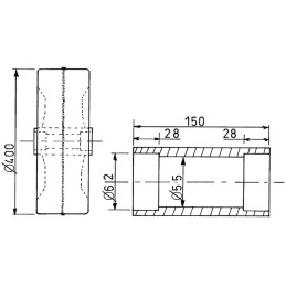 ROUE 400X150 NUE SANS ROULEMENT