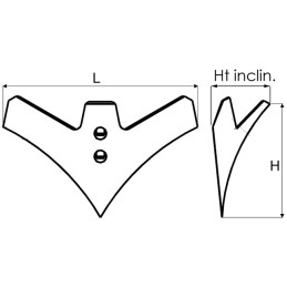 SOC TRIANGLE 220x8 ENTRAXE 30/45MM TYPE BOISSELET/ LOISEAU / FERRAND