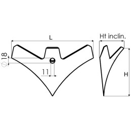 SOC TRIANGULAIRE 250X4MM 1 TROU