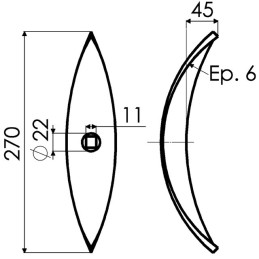 LAME DE HOUE 70X5X270MM  1 TROU