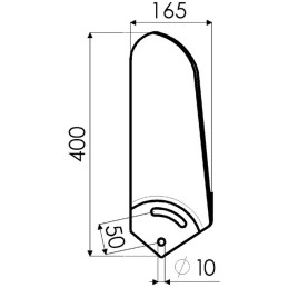 AILE DE BUTTEUR GAUCHE 165X4X400MM EA50