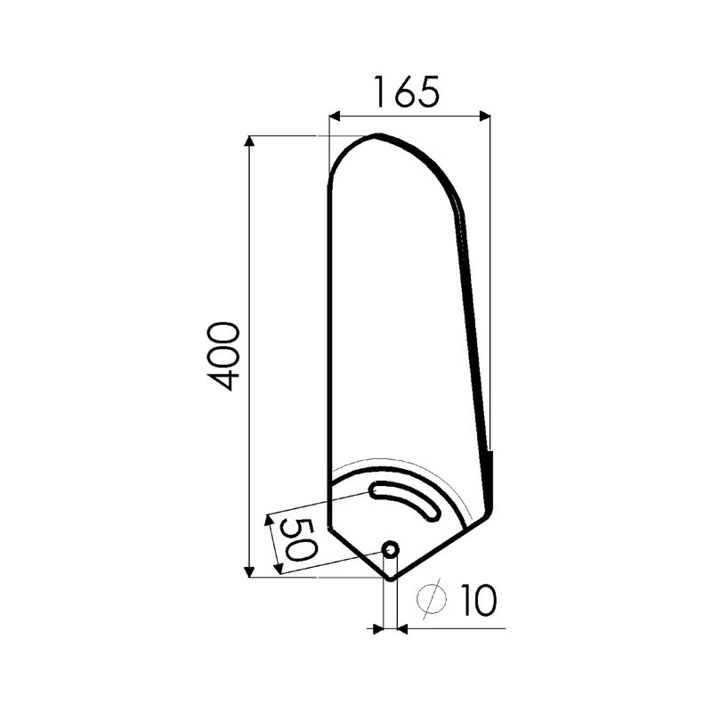 AILE DE BUTTEUR GAUCHE 165X4X400MM EA50