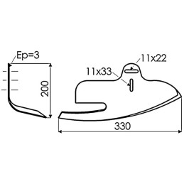 LAME BINEUSE TYPE LELIEVRE 5191 DROITE